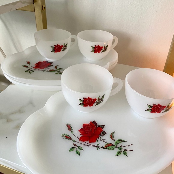 Rosecrest Snack Set - Federal Glass - Cup and Plate - Multiple Sets Available - Picture 5 of 9